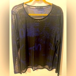 NWOT Cute cute sheer blue print top